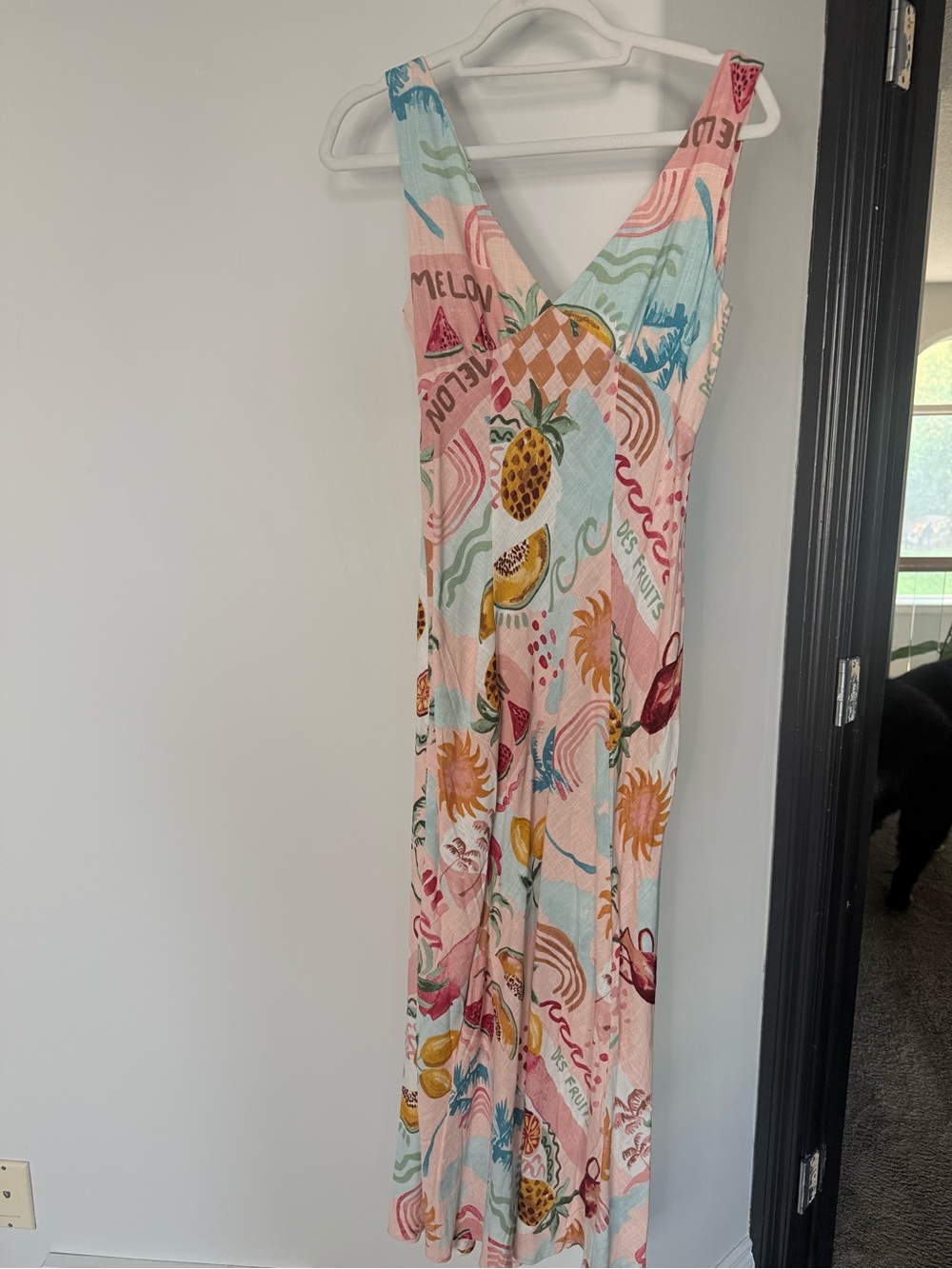 Pink Tropical Print Maxi Dress